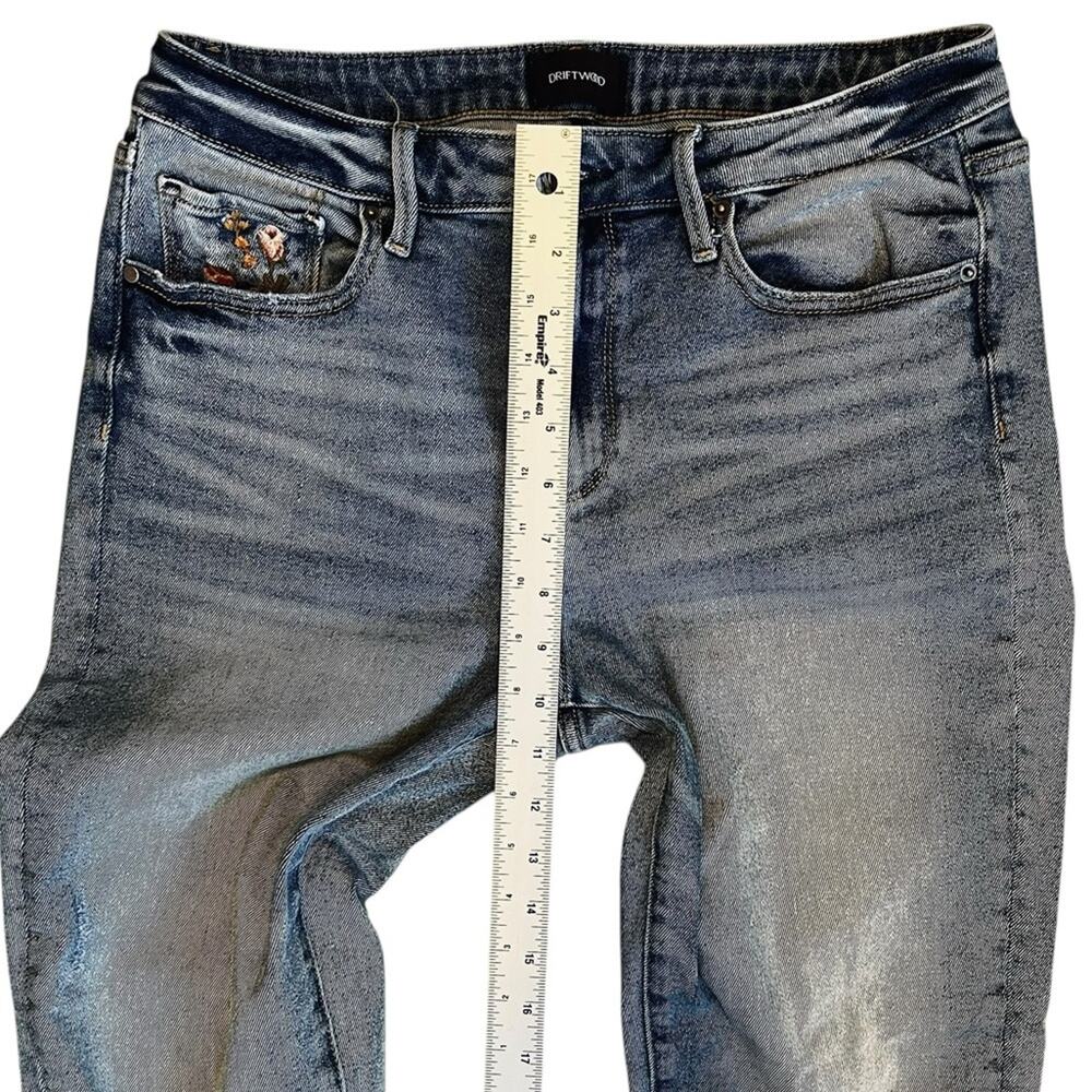 Driftwood x Free People Women’s Sz 28 Embroidered Gizelle Denim Jeans Stretch - Picture 12 of 14